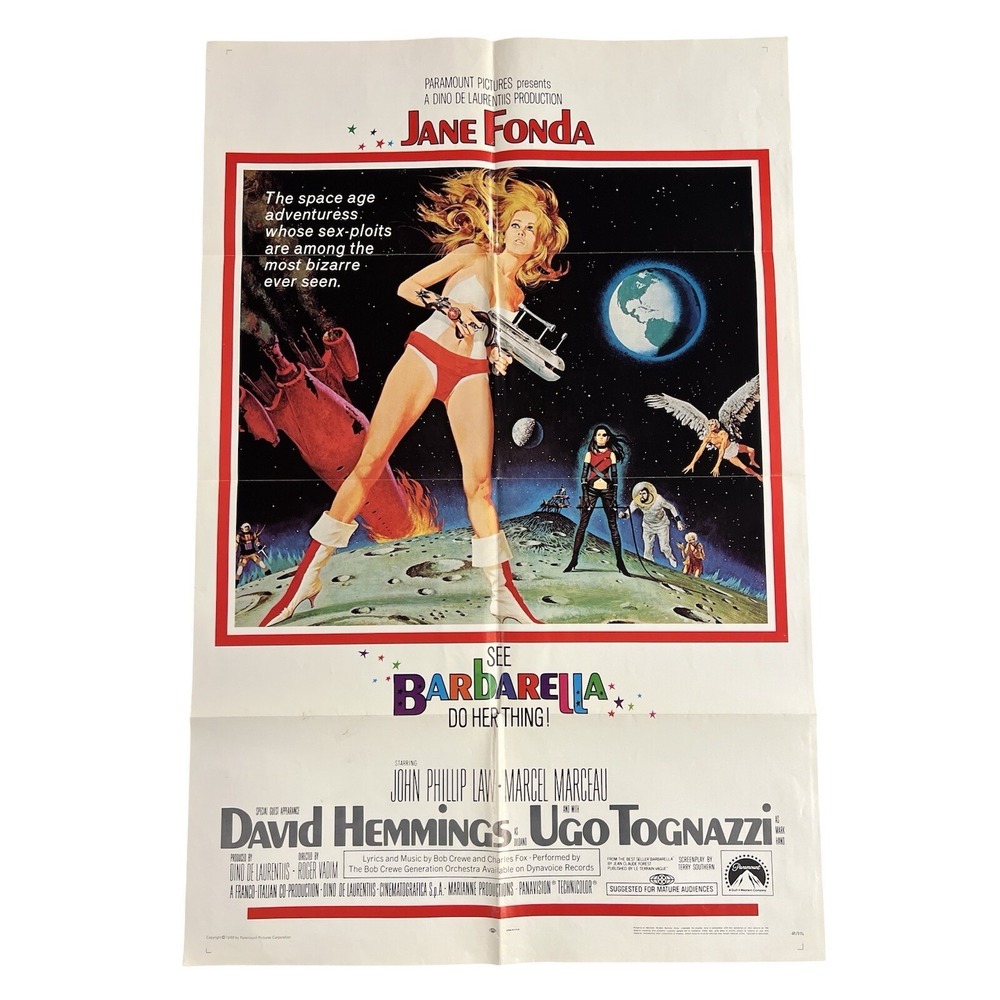 Barbarella 1968 ORIGINAL 27X41 MOVIE POSTER JANE FONDA JOHN PHILLIP LAW